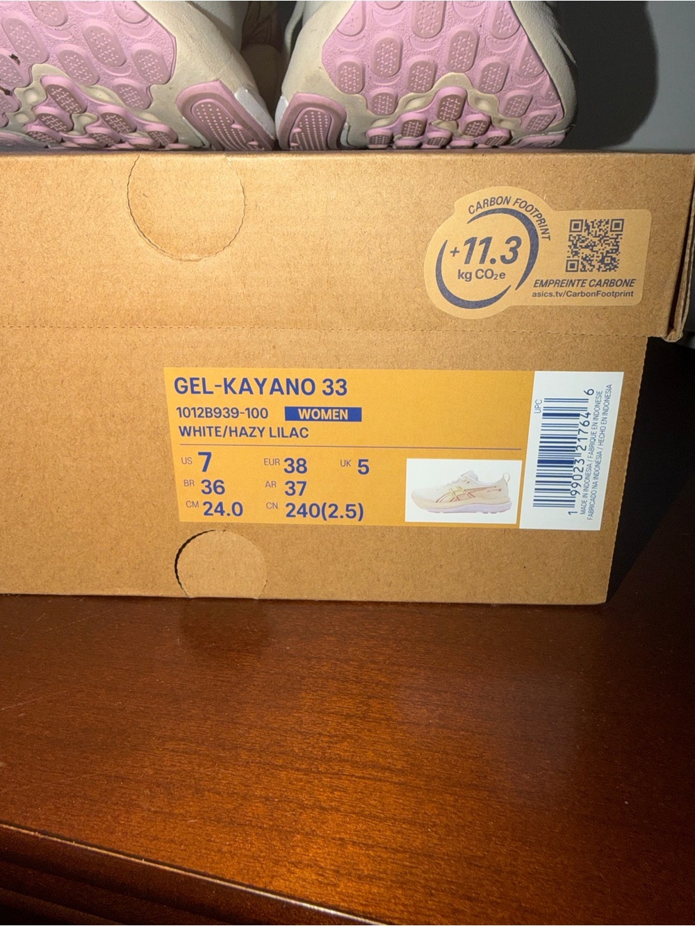 ASICS Women's GEL-Kayano Running Shoes in Light Pink and White - Picture 5 of 5
